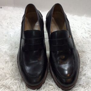 Coach men’s black leather coin loafers 10W